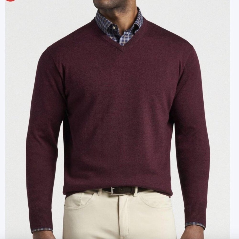 Peter Millar V-Neck Merino Wool and Silk Sweater Men’s Size Extra Large